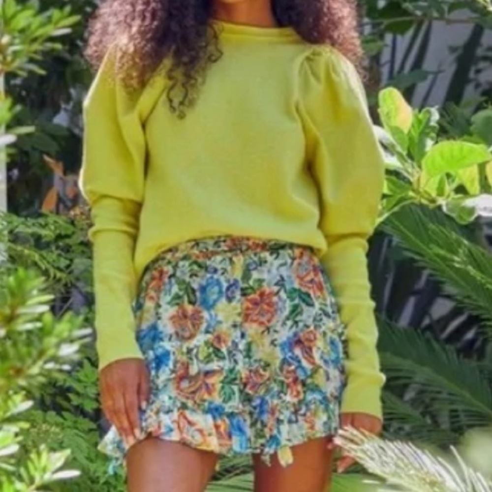 MISA Los Angeles kali cotton and cashmere puff sleeve sweater